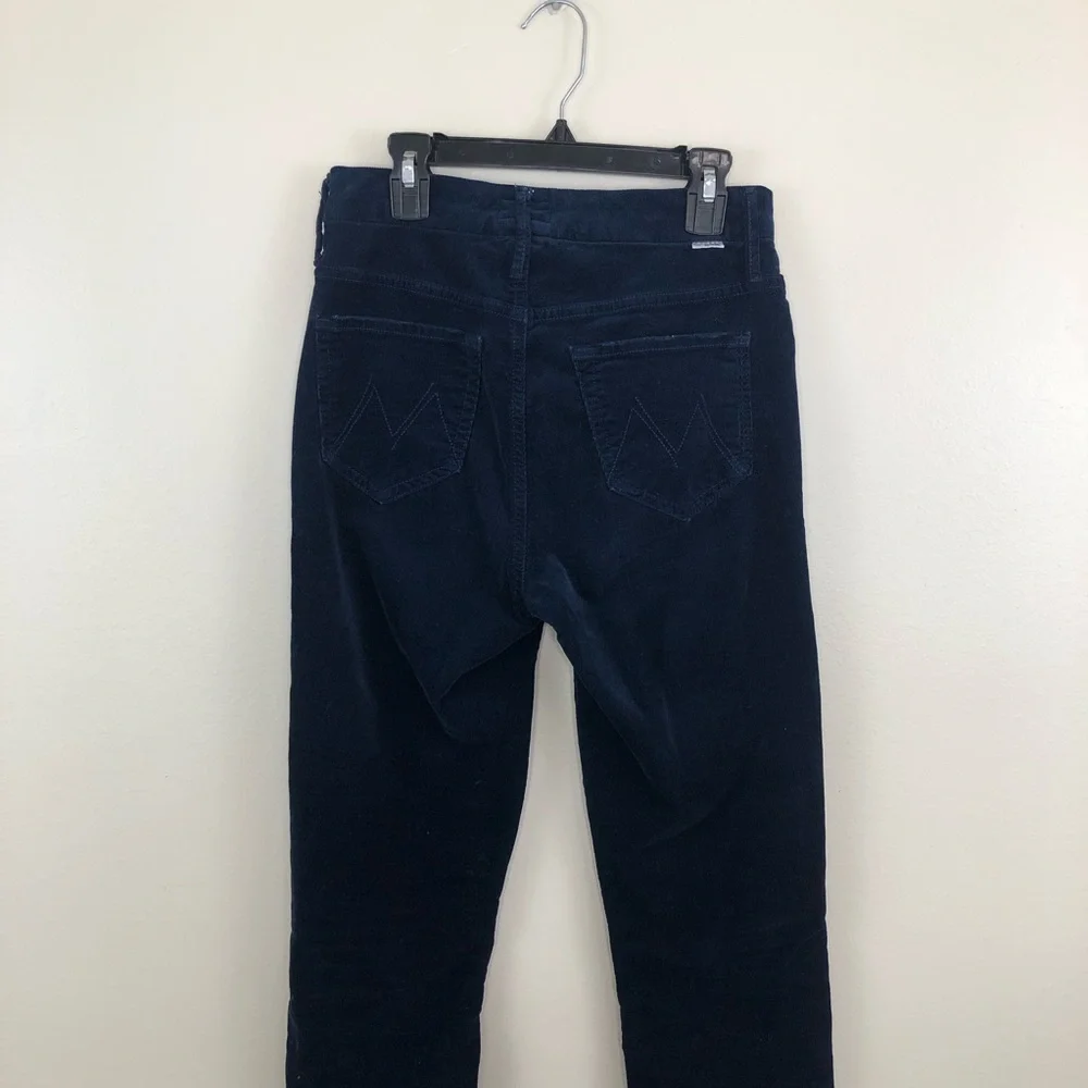 Mother high waisted looker ankle chew hopscotch blue corduroy size 25 - Picture 6 of 15